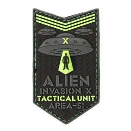 JTG 3D Rubber Patch mit Klettfläche Alien Invasion X-Files Tactical Unit nachleuchtend
