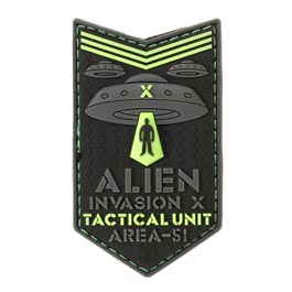 JTG 3D Rubber Patch mit Klettflche Alien Invasion X-Files Tactical Unit nachleuchtend