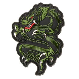3D Rubber Patch mit Klettflche Dragon green