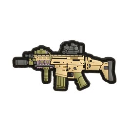 3D Rubber Patch mit Klettflche SCAR-H Sturmgewehr Dark Earth