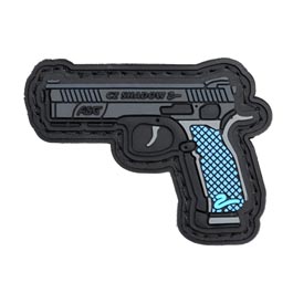 3D Rubber Patch mit Klettflche CZ Shadow 2 Pistole schwarz/blau