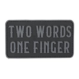 JTG 3D Rubber Patch mit Klettflche Two Words one Finger blackops