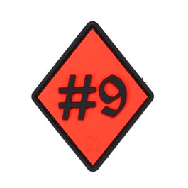 JTG 3D Rubber Patch mit Klettflche Number 9 black on fire-red