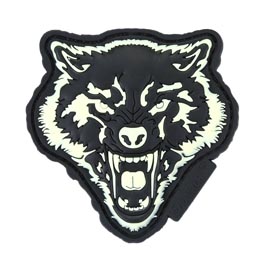 Jackets To Go Rubber Patch Angry Wolf Head 3D nachleuchtend