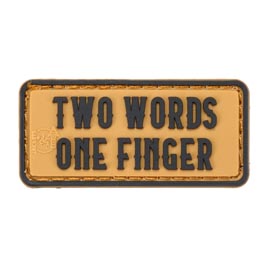 JTG 3D Rubber Patch mit Klettfläche Two Words one Finger micro coyote brown
