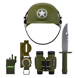 Army Spielset Soldat fr Kinder 6-teilig fr Karneval, Fasching oder Halloween