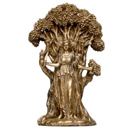 Dekofigur Hekate keltische Dreifaltigkeitsgttin 19 cm bronziert coloriert
