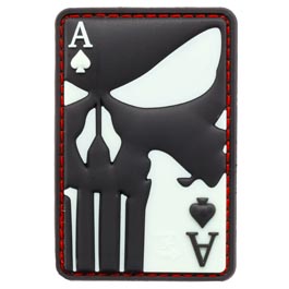 JTG 3D Rubber Patch mit Klettflche Punisher Ace of Spades II nachleuchtend