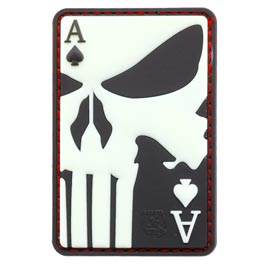 JTG 3D Rubber Patch mit Kletflche Punisher Ace of Spades nachleuchtend