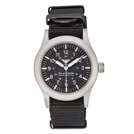 KHS Armbanduhr Platoon Steel Solar Natoband schwarz