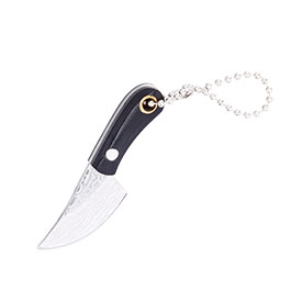 Schlsselanhnger Mini Messer Skinner silber/schwarz inkl. Kunstlederscheide