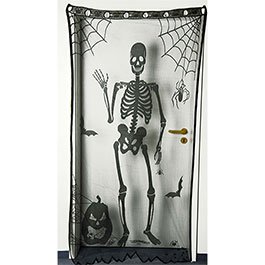 Halloween Trvorhang Skelett schwarz 102 x 208 cm