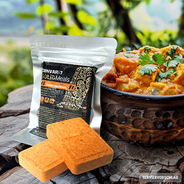 Convar-7 Riegel Solid Meal Chicken Tikka Masala 120 g Langzeitlebensmittel - Ideal fr Outdoor, Notvorrat und Krisenvorsorge