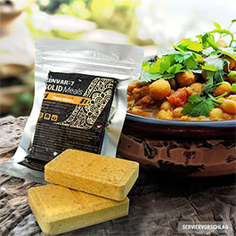 Convar-7 Riegel Solid Meal Chana Masala 120 g Langzeitlebensmittel - Ideal fr Outdoor, Notvorrat und Krisenvorsorge