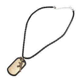 Halskette Dog Tag mit Gewehr messing/schwarz