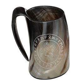 Krug Valknut aus Bffelhorn 650-800 ml