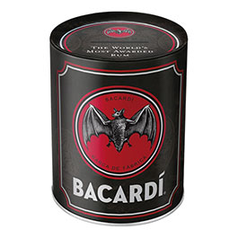 Blech-Spardose Bacardi-Logo schwarz