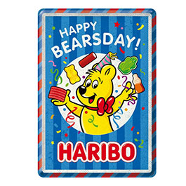 Blechpostkarte Haribo Happy Bearsday