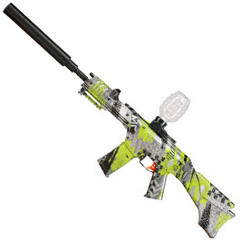 Hydrogel Actionblaster Extreme elektrisch inkl. Akku, Schalldmpfer, Gelkugeln & Schutzbrille camo