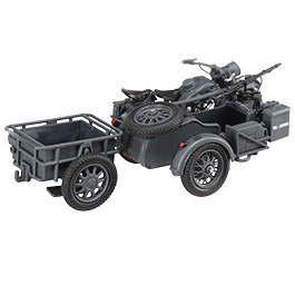 Techno 1:24 BMW R75 Gespann mit Anhänger und Panzerfaust 30 grau Bild 5