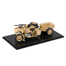 Techno 1:24 BMW R75 Gespann mit Anhänger und Panzerfaust 30 sandfarben Bild 1 xxx: