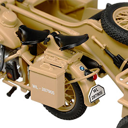 Techno 1:24 BMW R75 Gespann mit Anhänger und Panzerfaust 30 sandfarben Bild 10