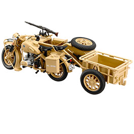 Techno 1:24 BMW R75 Gespann mit Anhänger und Panzerfaust 30 sandfarben Bild 6