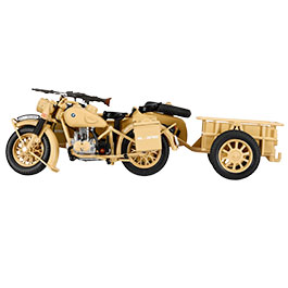 Techno 1:24 BMW R75 Gespann mit Anhänger und Panzerfaust 30 sandfarben Bild 7