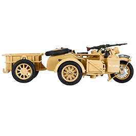 Techno 1:24 BMW R75 Gespann mit Anhänger und Panzerfaust 30 sandfarben Bild 8