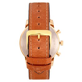 Kleinbild 3 Messerschmitt Fliegerchrono ME-4544GP-BL Gold Plated Uhr mit Lederarmband