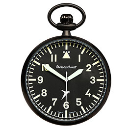 Aristo Messerschmitt ME-TAU-4 Taschenuhr im Fliegeruhren Stil mit Edelstahl Kette