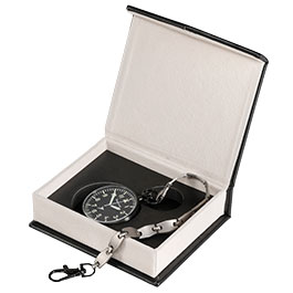 Kleinbild 4 Aristo Messerschmitt ME-TAU-4 Taschenuhr im Fliegeruhren Stil mit Edelstahl Kette