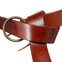 Kleinbild 3 Mittelalter-Langg�rtel 150 cm braun aus Leder mit Messingring