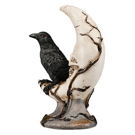 Kleinbild 1 Rabe sitzt auf Schdelmond, Augen mit LED-Licht