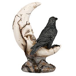 Kleinbild 2 Rabe sitzt auf Schdelmond, Augen mit LED-Licht