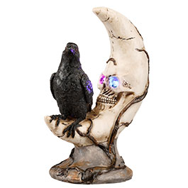 Kleinbild 4 Rabe sitzt auf Schdelmond, Augen mit LED-Licht