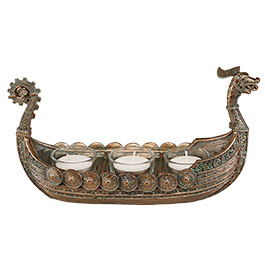 Wikingerschiff Drakkar Teelichterhalter f�r 3 Kerzen