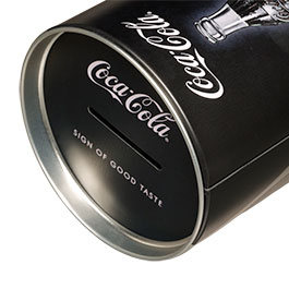 Kleinbild 11 Blech-Spardose Coca-Cola-Logo schwarz