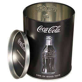 Kleinbild 2 Blech-Spardose Coca-Cola-Logo schwarz