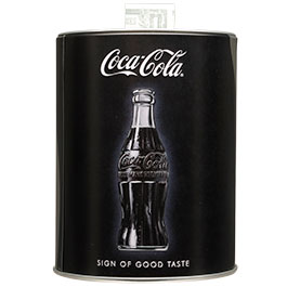 Kleinbild 5 Blech-Spardose Coca-Cola-Logo schwarz