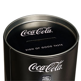 Kleinbild 6 Blech-Spardose Coca-Cola-Logo schwarz
