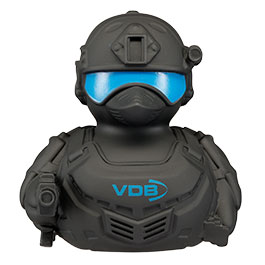 Produktbild zu SEK Badeente Tom Tactical - Schwarze Quietscheente im SEK-Lo ...