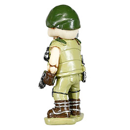 Kleinbild 3 Dekofigur Army Skull 2 Guns Skelett Totenkopf mit 2 Pistolen 16 cm