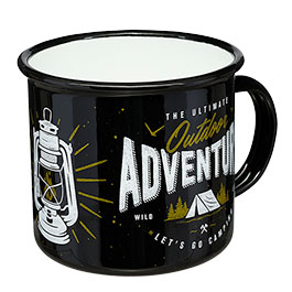 Kleinbild 3 Nostalgic Art Emaille Becher Outdoor Adventure 360 ml schwarz-wei�