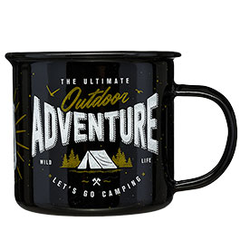 Kleinbild 5 Nostalgic Art Emaille Becher Outdoor Adventure 360 ml schwarz-wei�