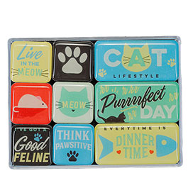 Produktbild zu Nostalgic Art Magnet Set Cat Lifestyle 9-teilig ...