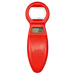Kleinbild 1 Flaschen�ffner mit digitalem Z�hlwerk Bierz�hler inkl. Batterie ca. 14 cm rot