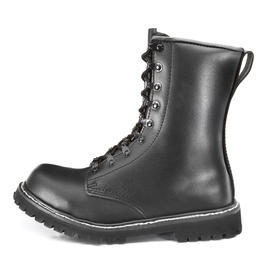 Mil-Tec Springerstiefel Leder schwarz mit Stahlkappe