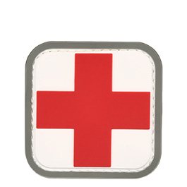 Mil-Spec Monkey 3D Rubber Patch mit Klettflche Medic Abzeichen wei/rot