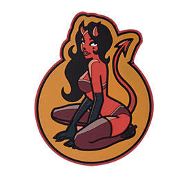 Mil-Spec Monkey 3D Rubber Patch mit Klettflche Devil Girl Fire fullcolor